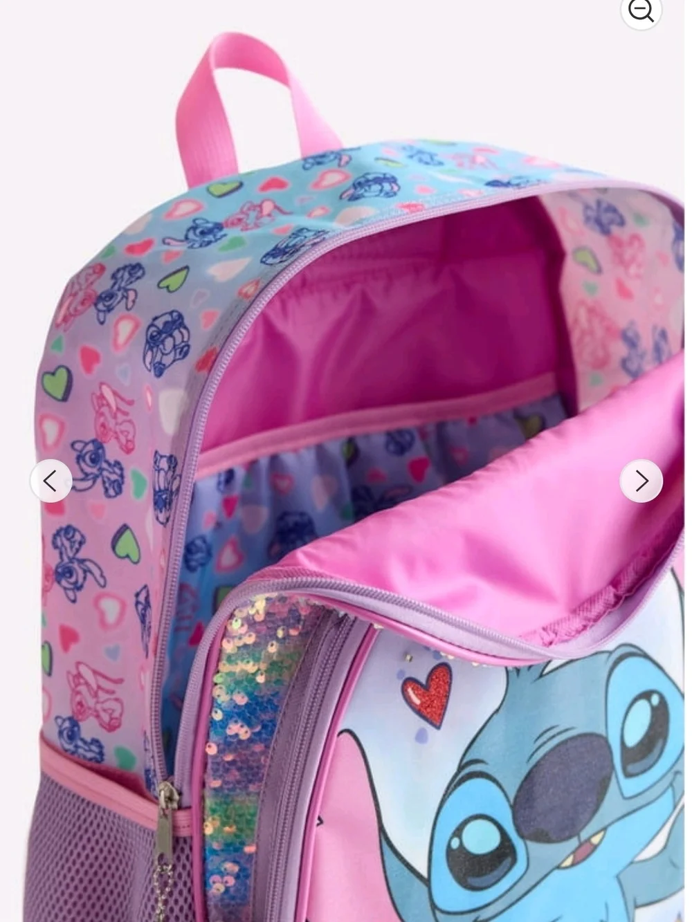 Disney Stitch Pink Sequin Kids Backpack